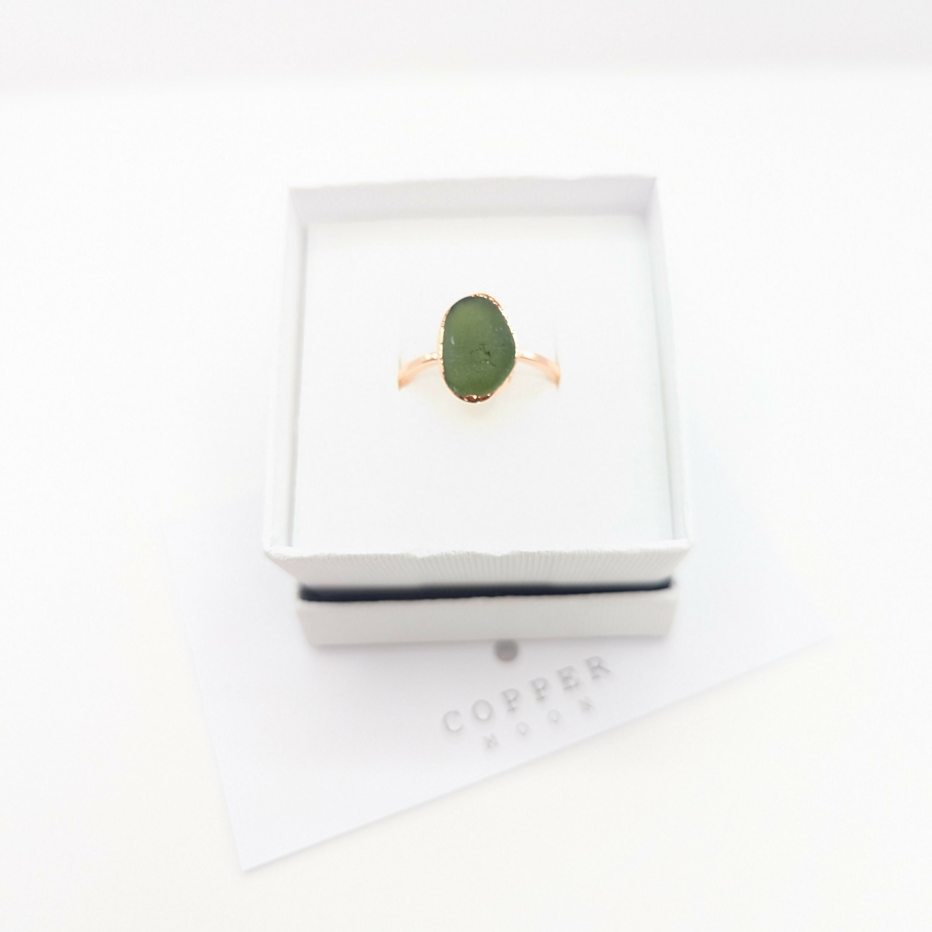 SEAGLASS RING- SIZE Q 1/2