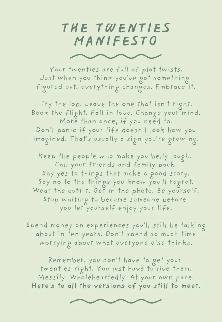 20s Mini Manifesto Art Print