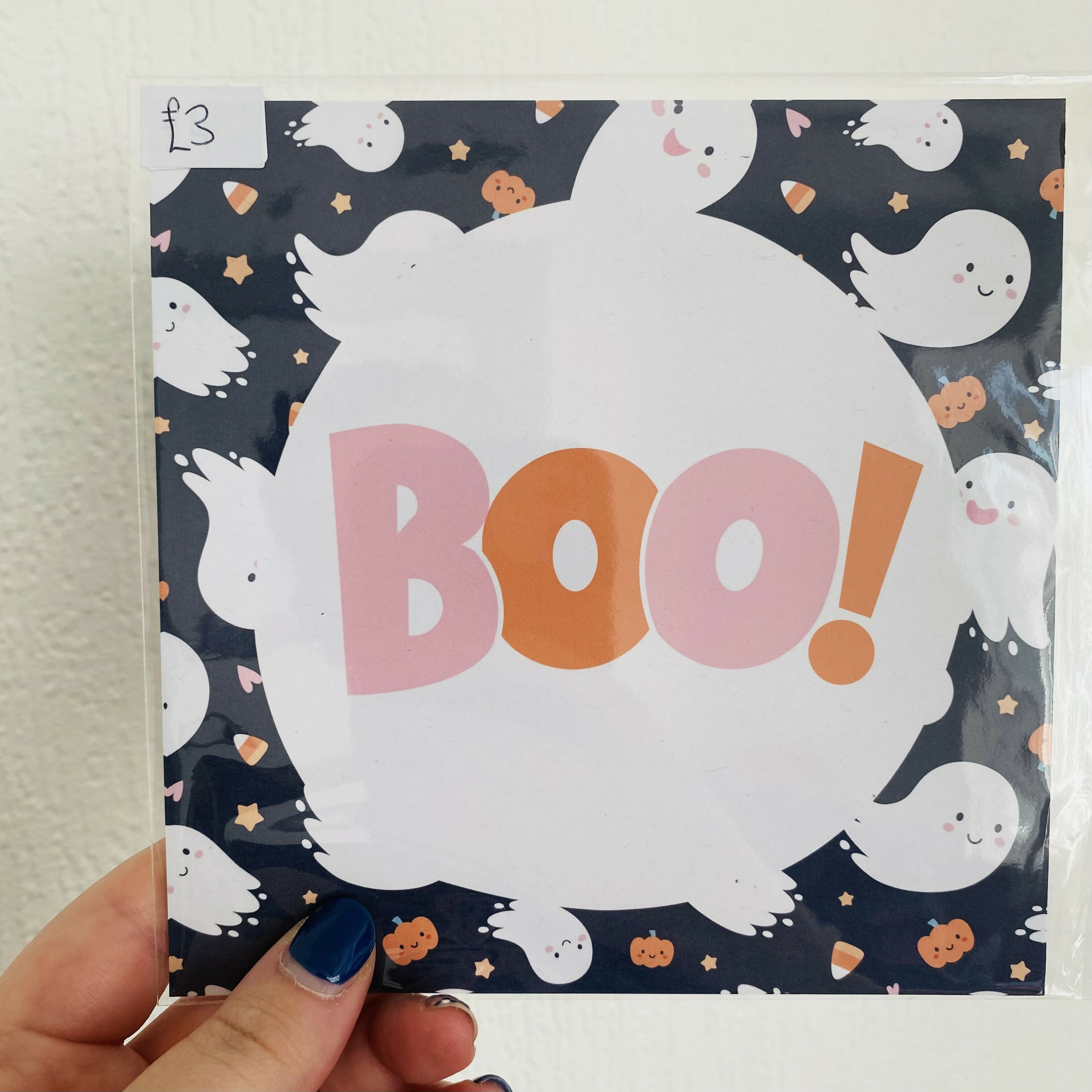 Halloween Boo Square Ghostie Print