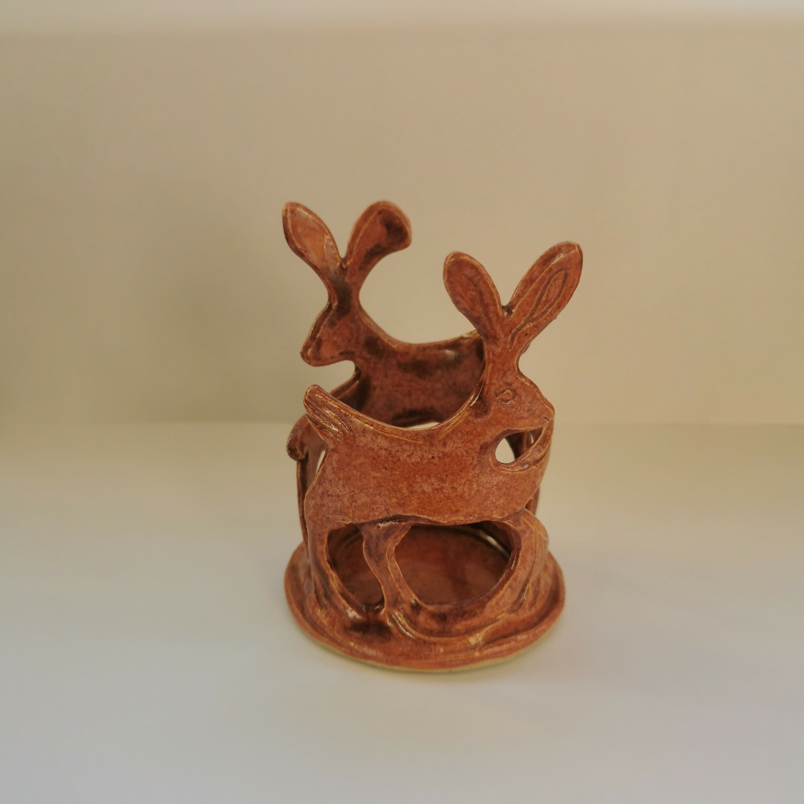 Leaping Hares Tealight Holder