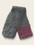 LONG LENGTH , CHUNKY & STRECTCHY UNISEX SCARF - DARK GREY & MAUVE