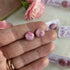 Round Pink Marble Pattern Studs