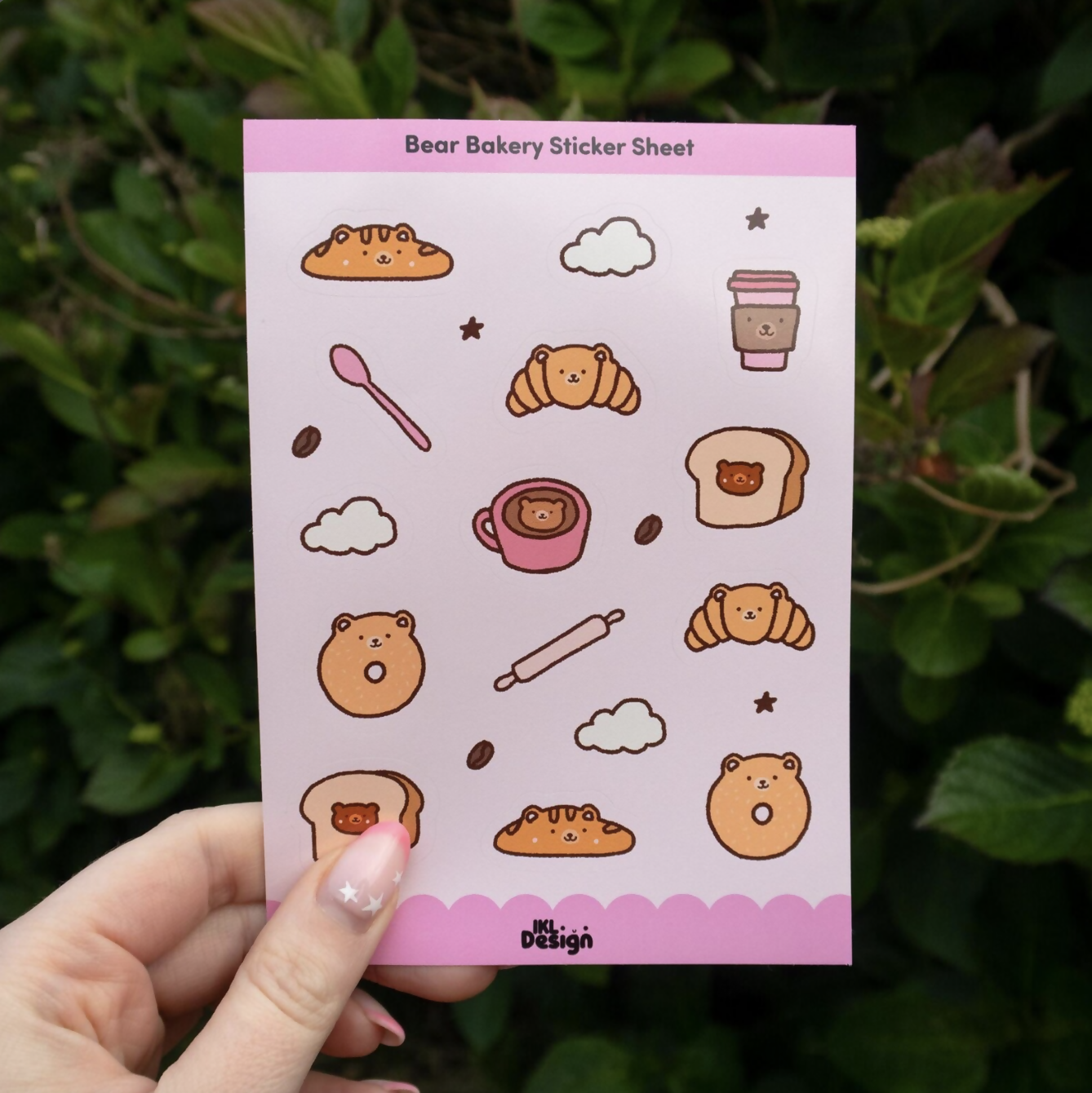 Bear Bakery A6 Sticker Sheet