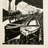 Black Country Barges - A3 Hand Carved Lino Print On Card