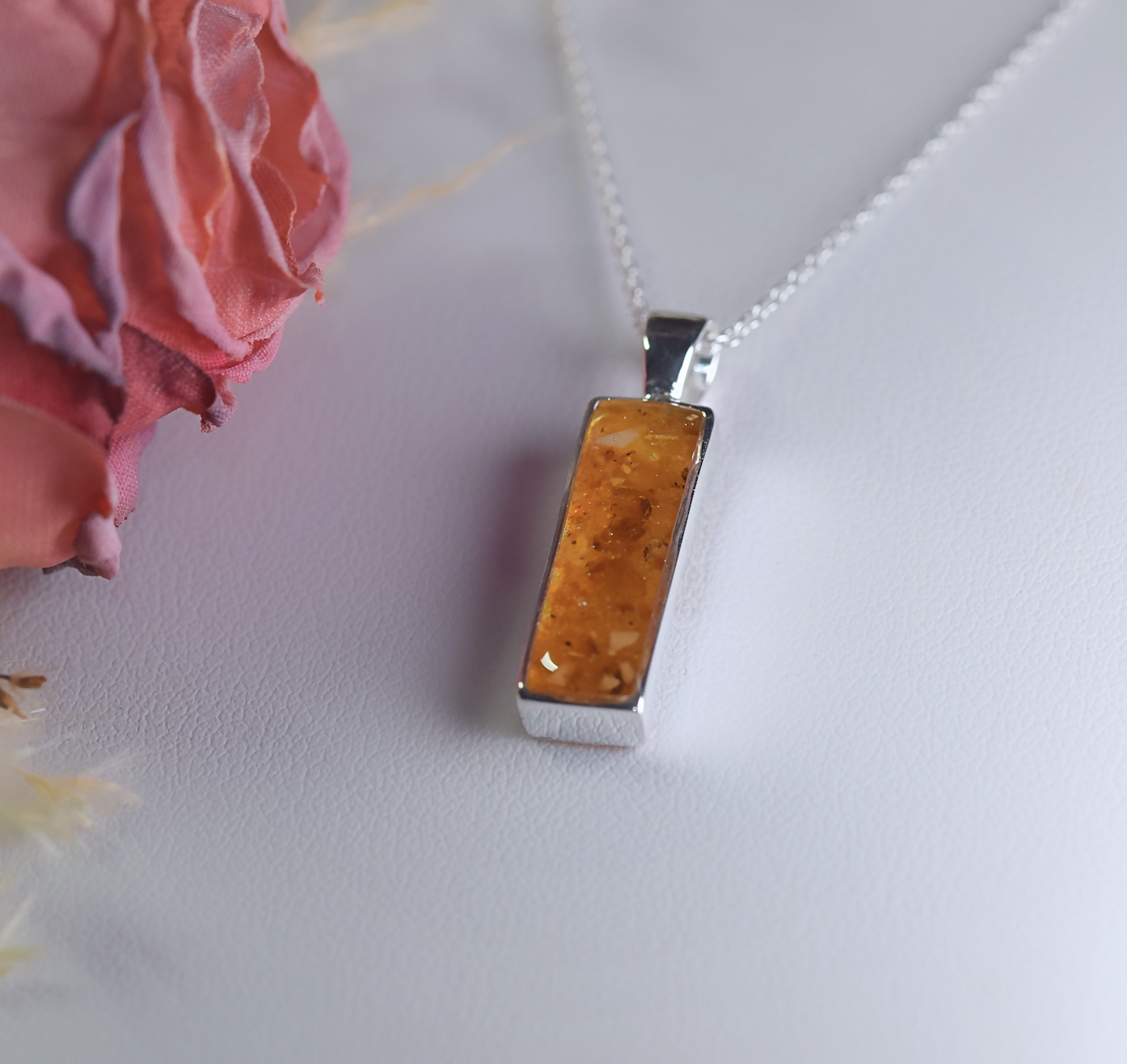 Baltic Amber Rectangle Necklace