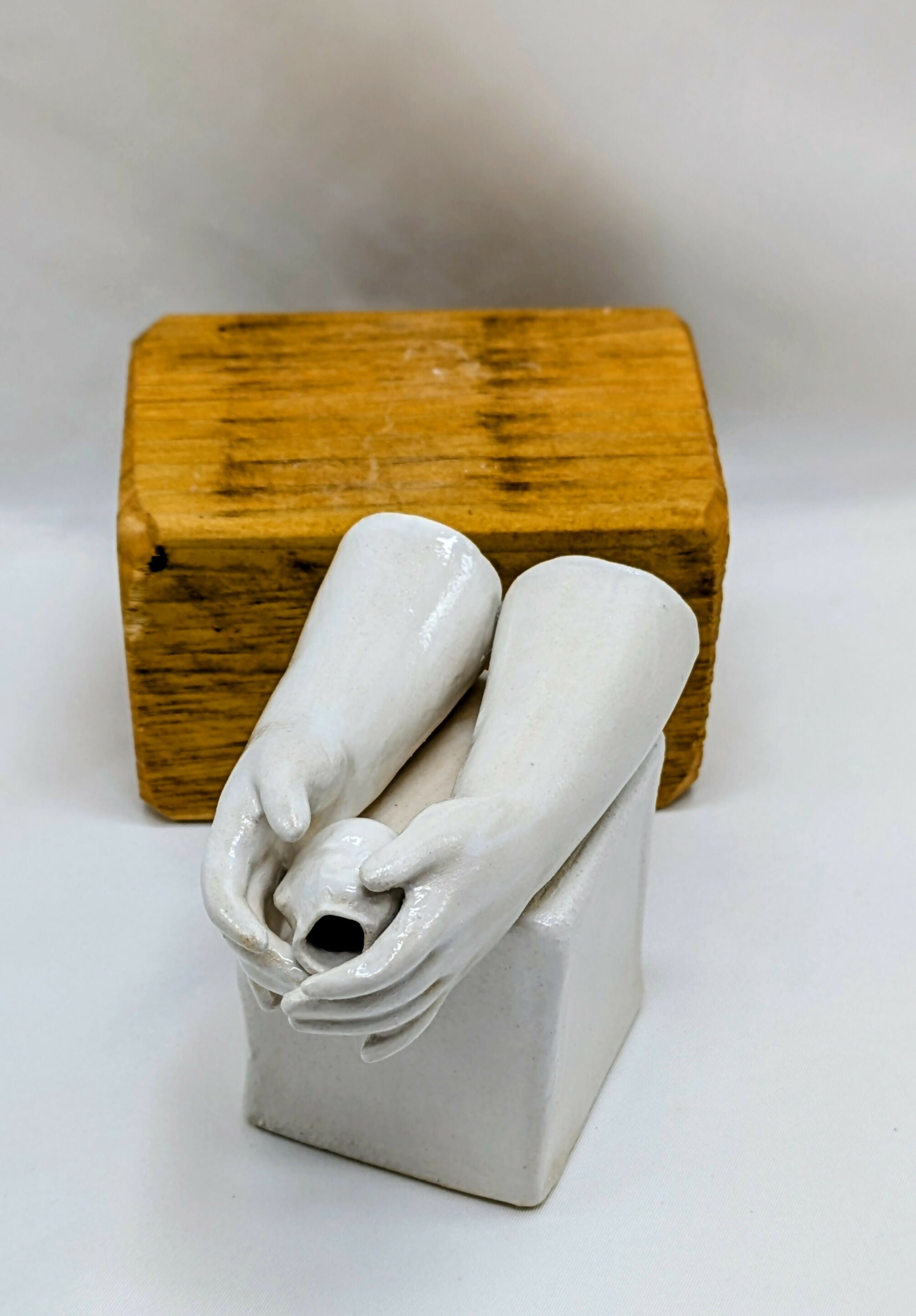 Balance Head in Hands Ceramic Sculpture