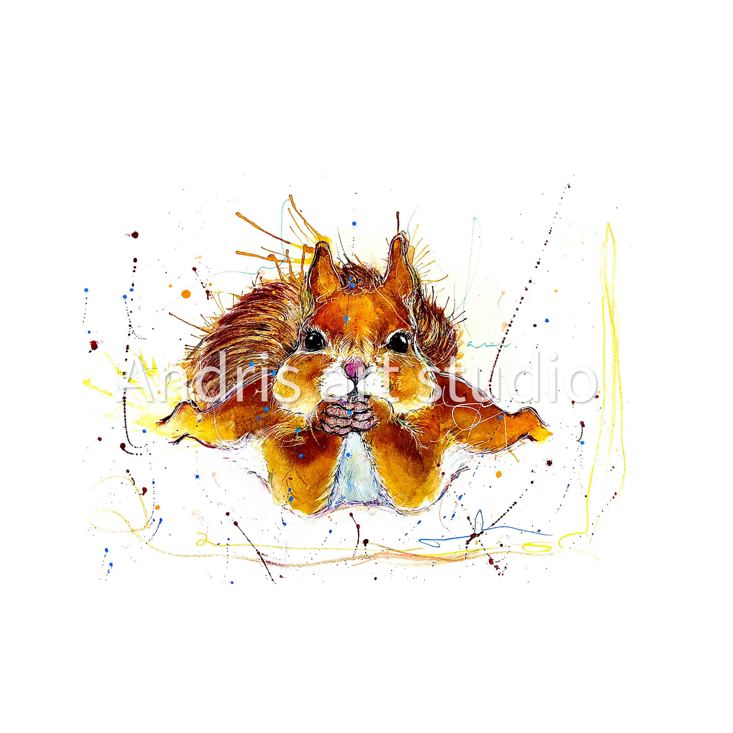 SQUIRREL LOVE, FINE ART PRINT