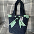 Unique Handcrafted Cute Denim Tote Bag Handbag Made From Upcycled Jeans With Flower Decoration