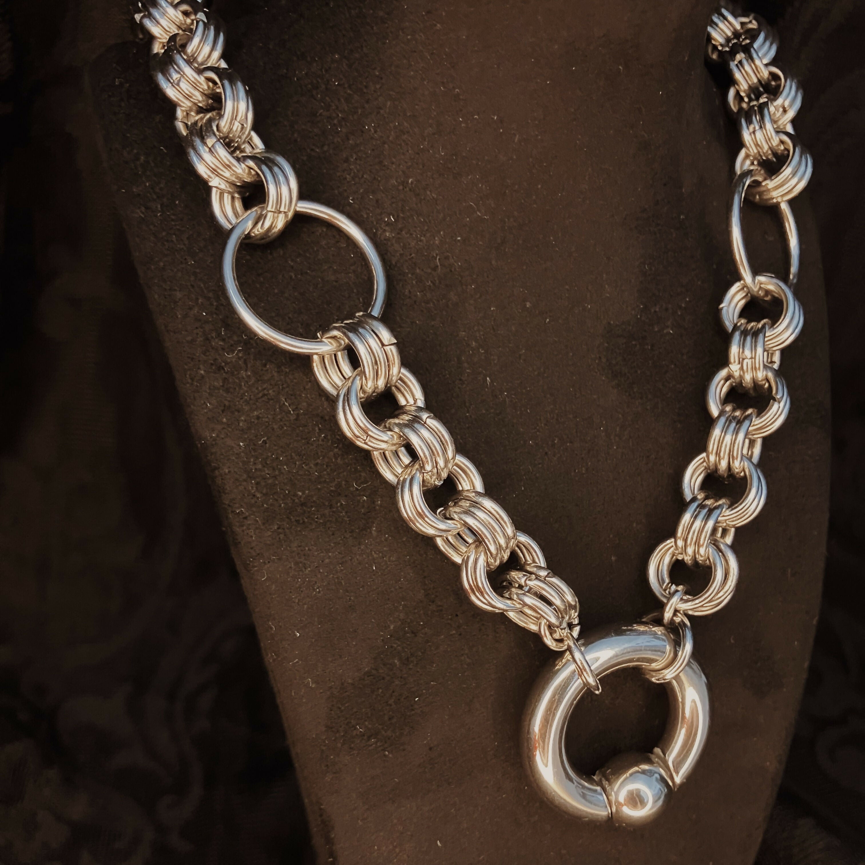 PIERCED SHEFFIELD CHAIN - STAINLESS STEEL CHAINMAIL NECKLACE