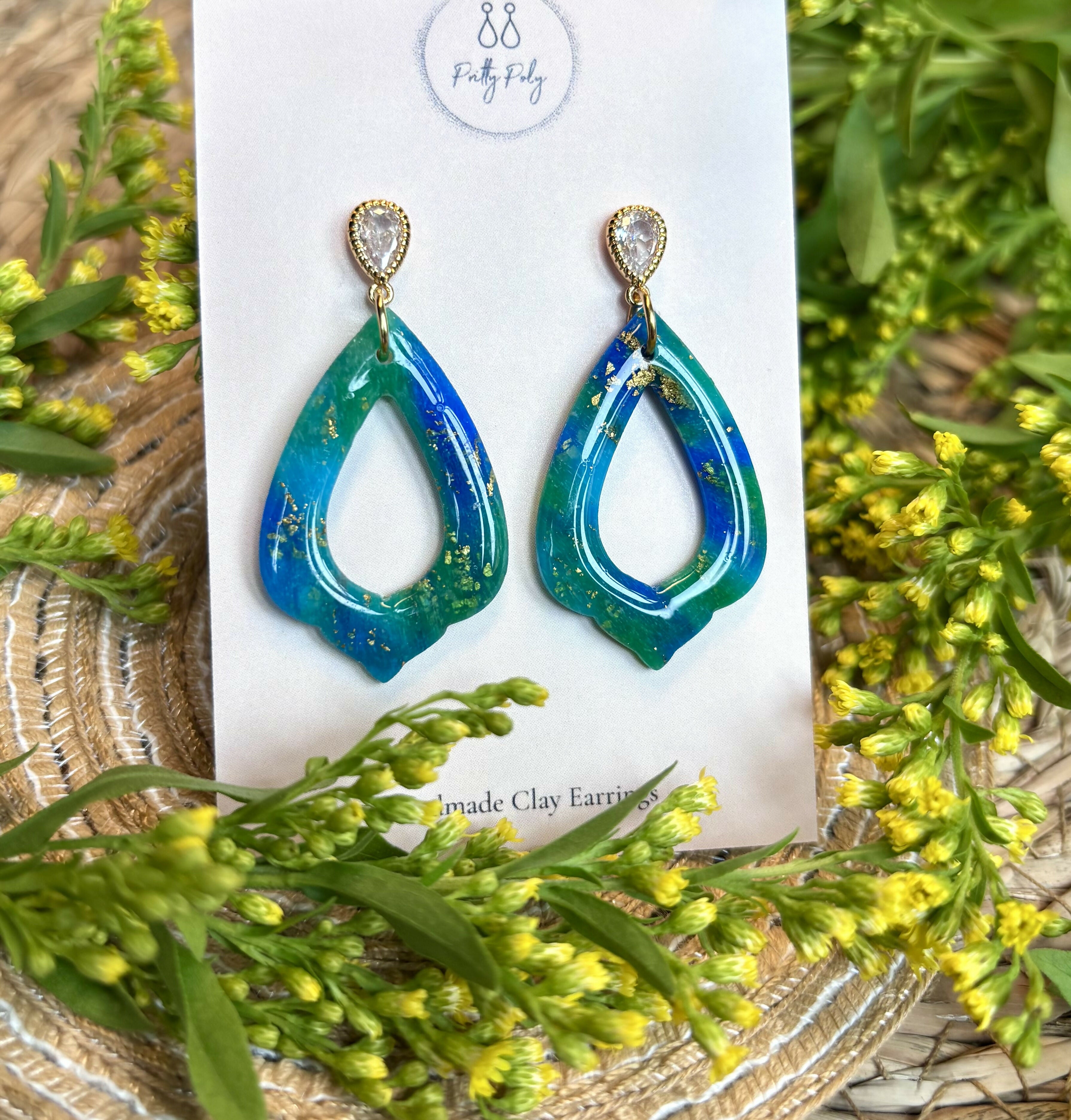 Ocean Dream Collection - Drop Polymer Clay Earrings