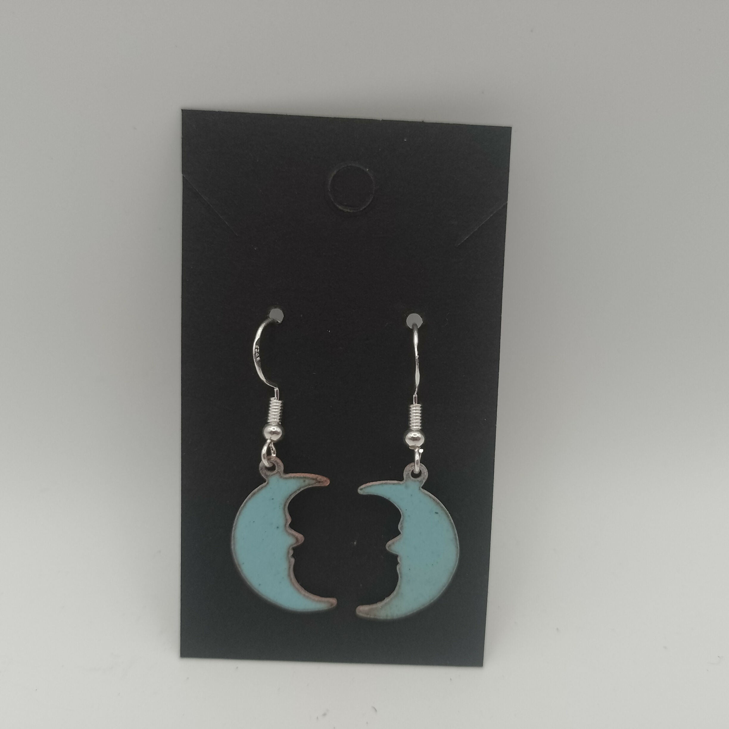 Blue Moon Enamel Earrings