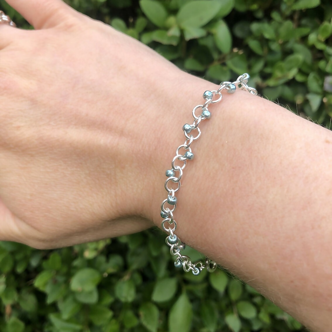 Sterling Silver Miyuki Dots Bracelet