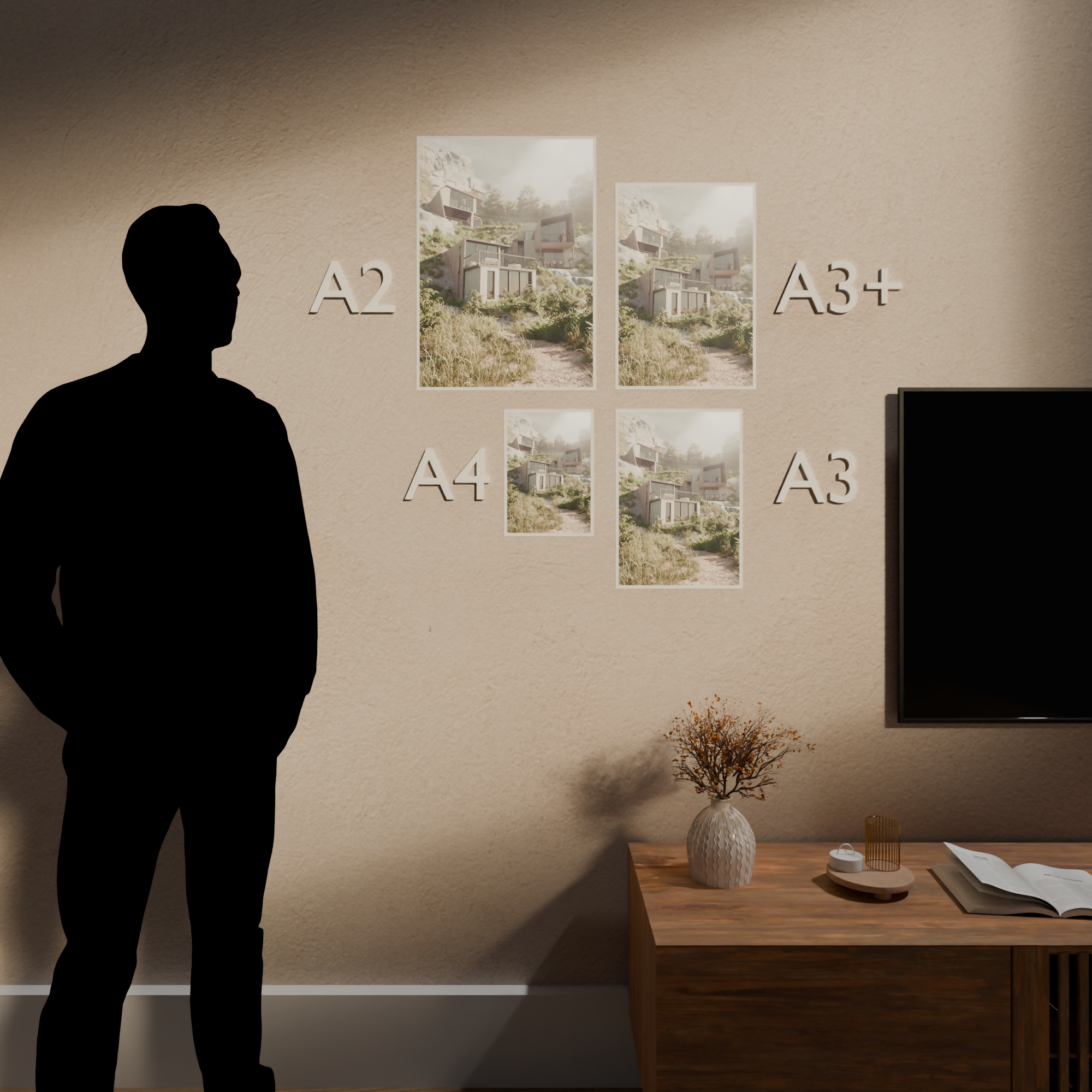 Hillside Cabins Print