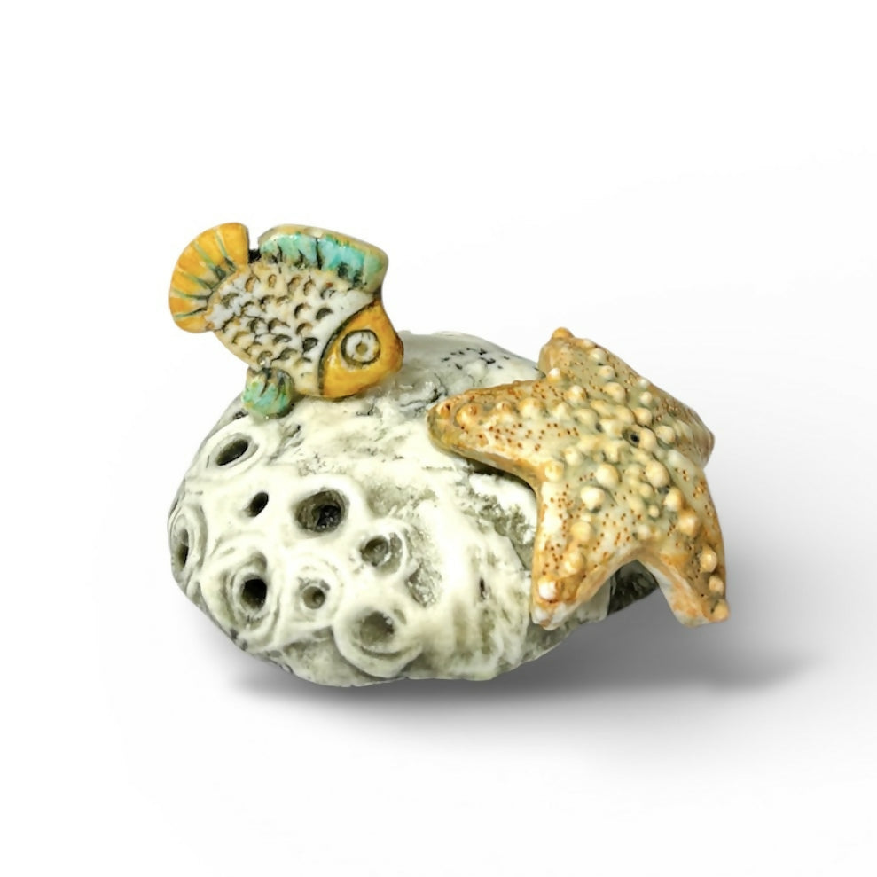 Porcelain Fish and Starfish Sculpture
