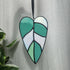 Opaque Variegated Philodendron Leaf Stained Glass Decoration