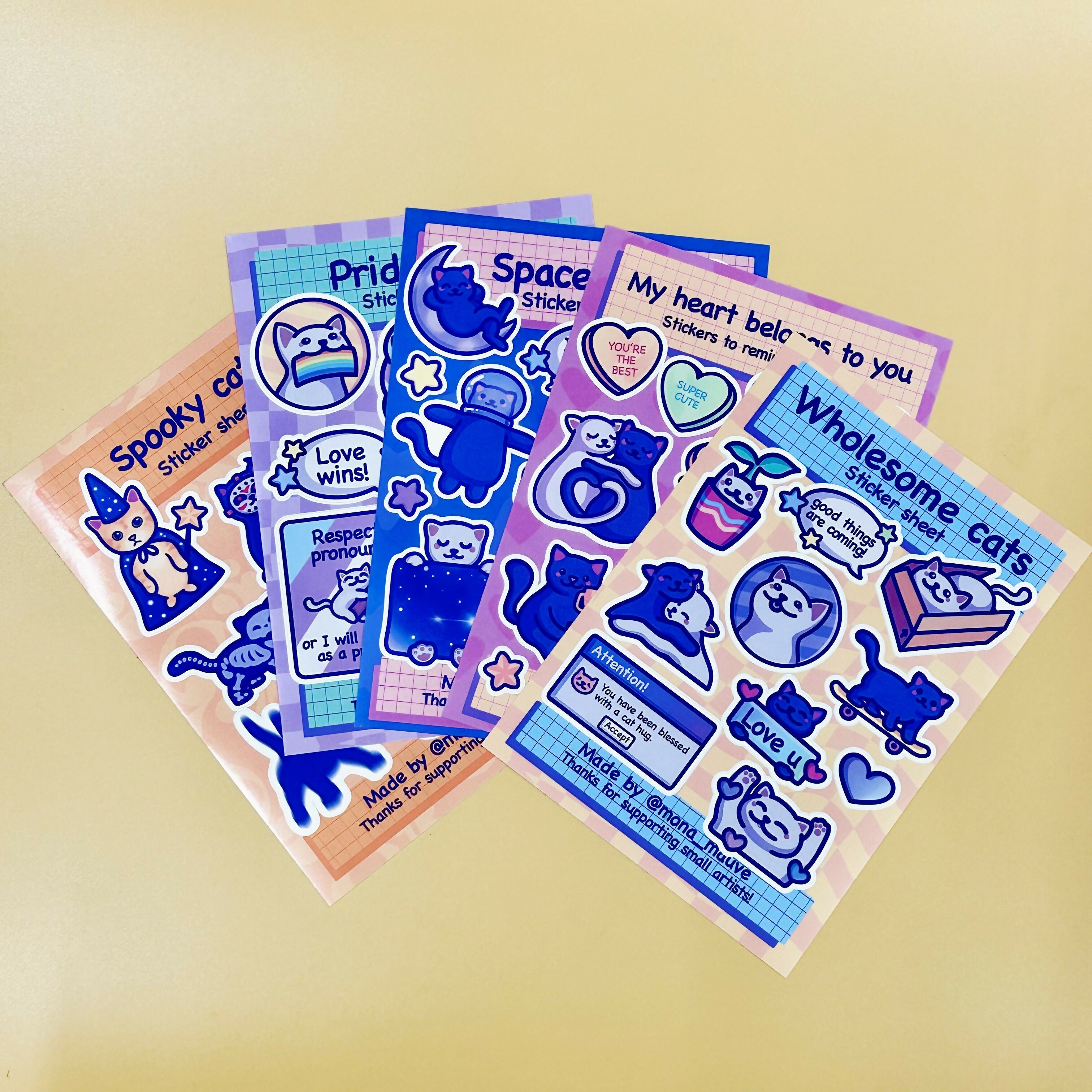 Sticker Sheet - Cat Themed