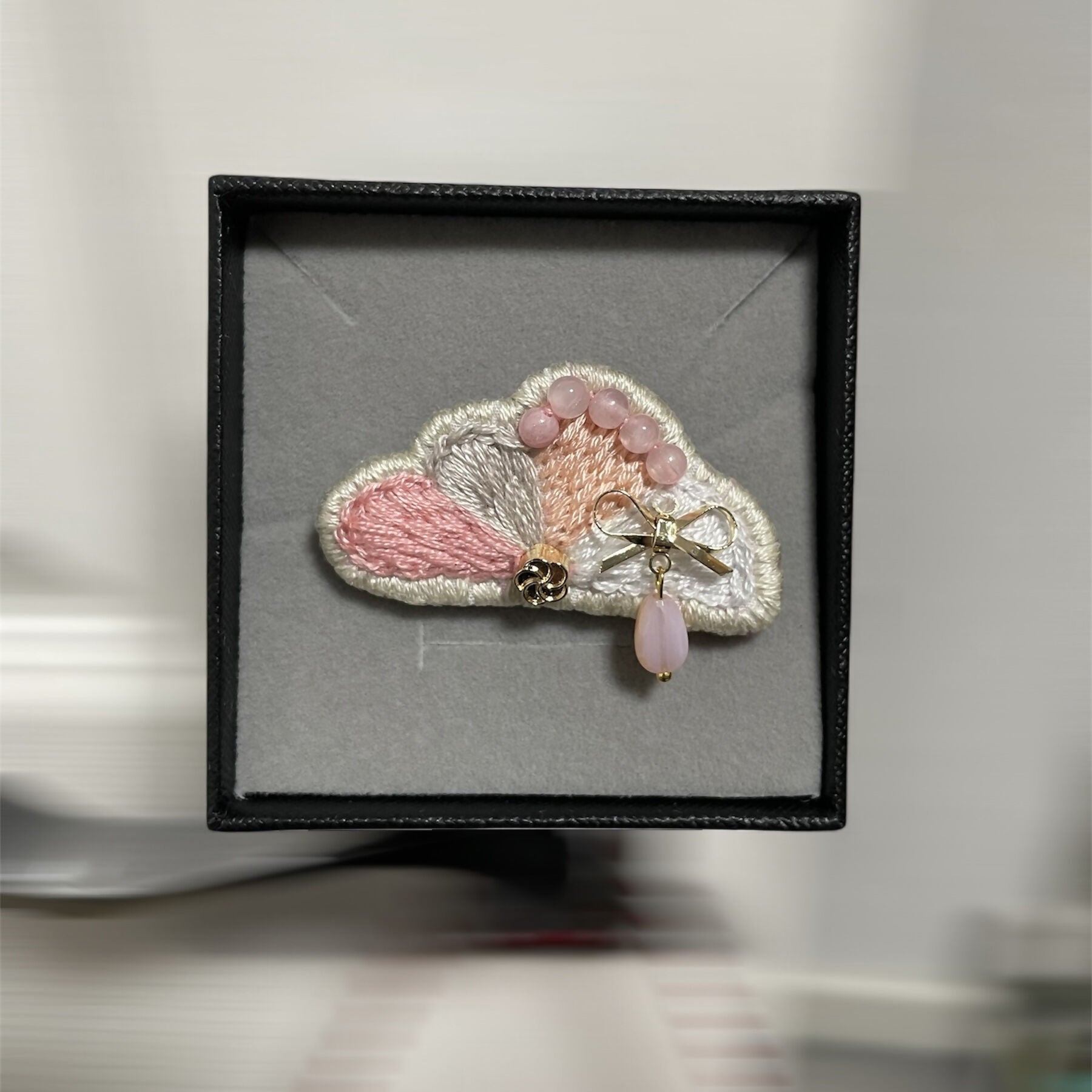 Crystal Embroidery Brooch