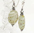 HAND LAMPWORKED ETCHED DROP GLASS EARRINGS, WITH STERLING SILVER EAR WIRES AND SWAROVSKI CRYSTALS.