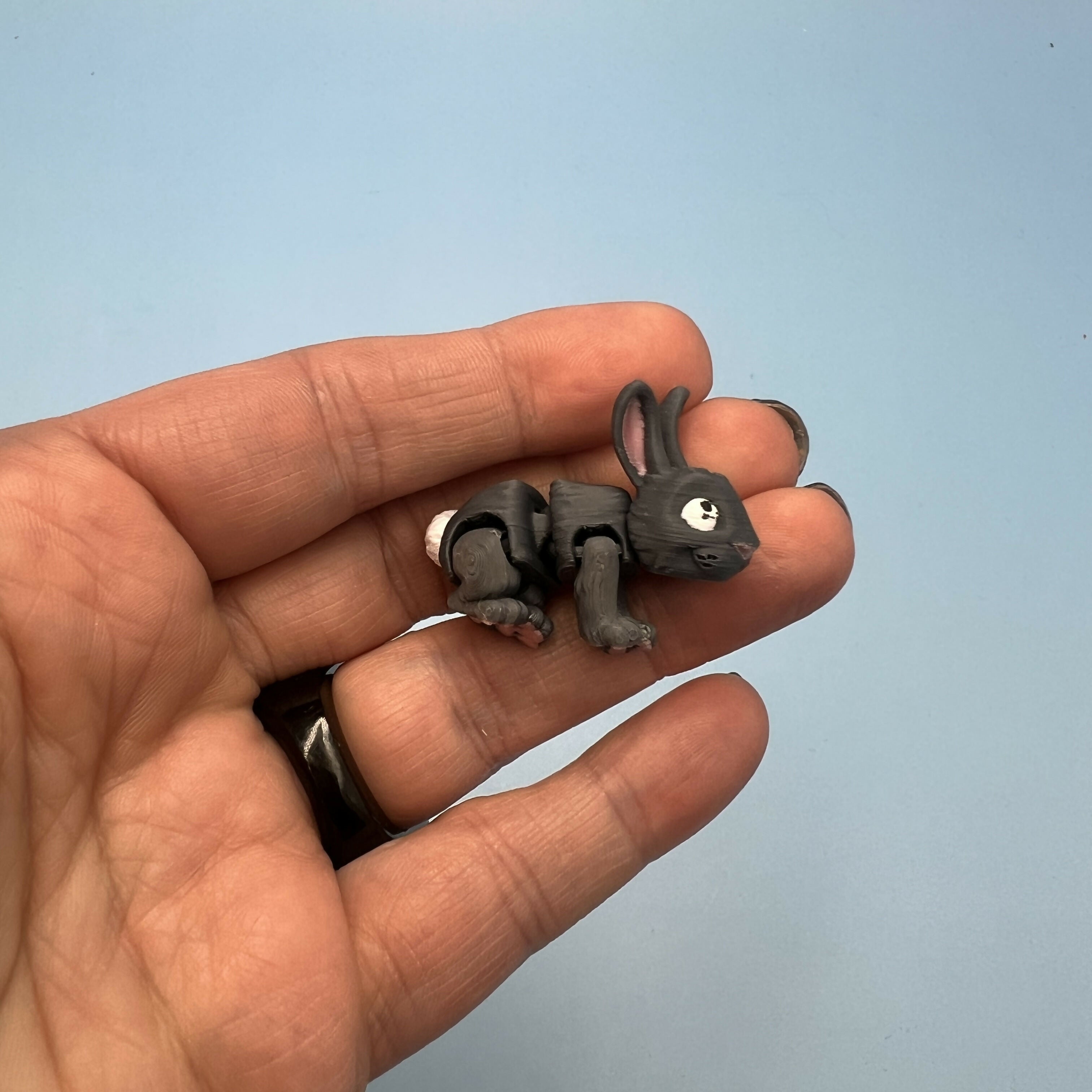 3D Printed Micro Miniatures: Articulated Sensory Fidget Animals friends, Lizards, Hammerhead Shark, Rabbits, Jackalopes 4-5cm