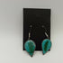 Blue Teardrop Enamel Earrings with Green Leaf Pattern