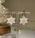 STAR HOOP WITH GOLD ENGRAVED SNOWFLAKE DESIGN
