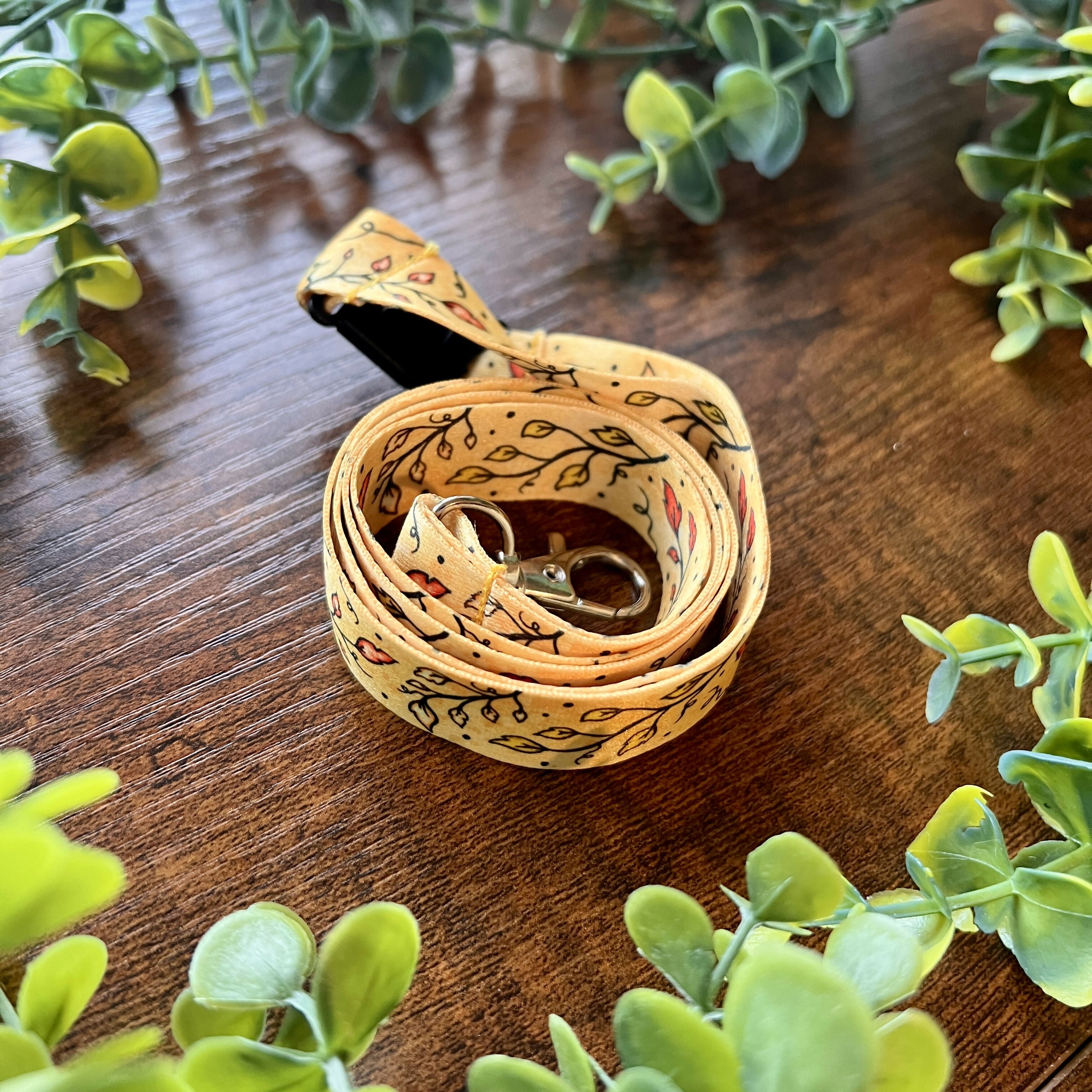 Parchment Leaves Lanyard