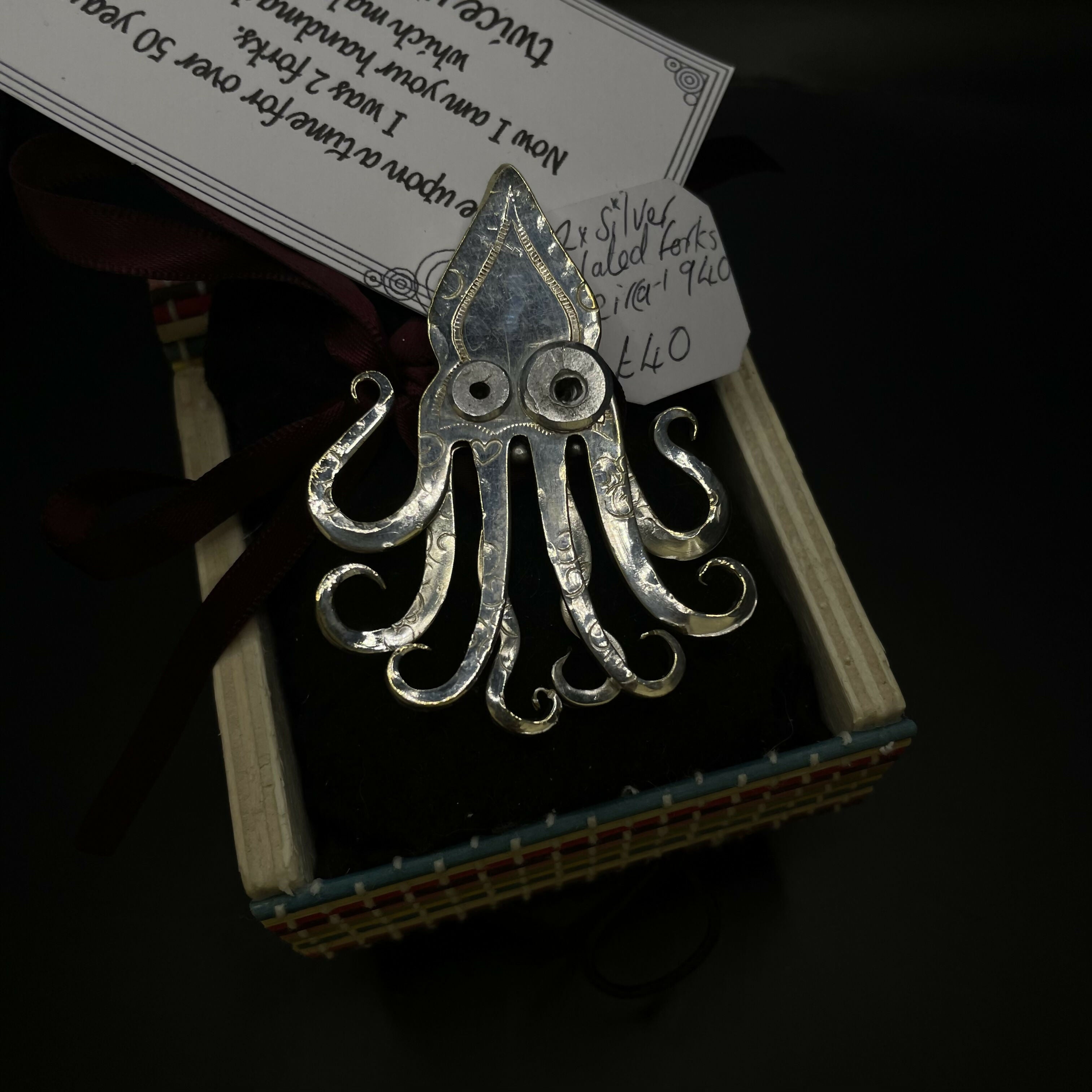 Silver Plated Cutlery Brooches