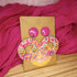 Pink And Swirly Psychedelic Big Polymer Clay Earrings With Smiley Detail