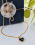 Midnight Black Zirconia Heart Charm Necklace on a Gold Plated Chain