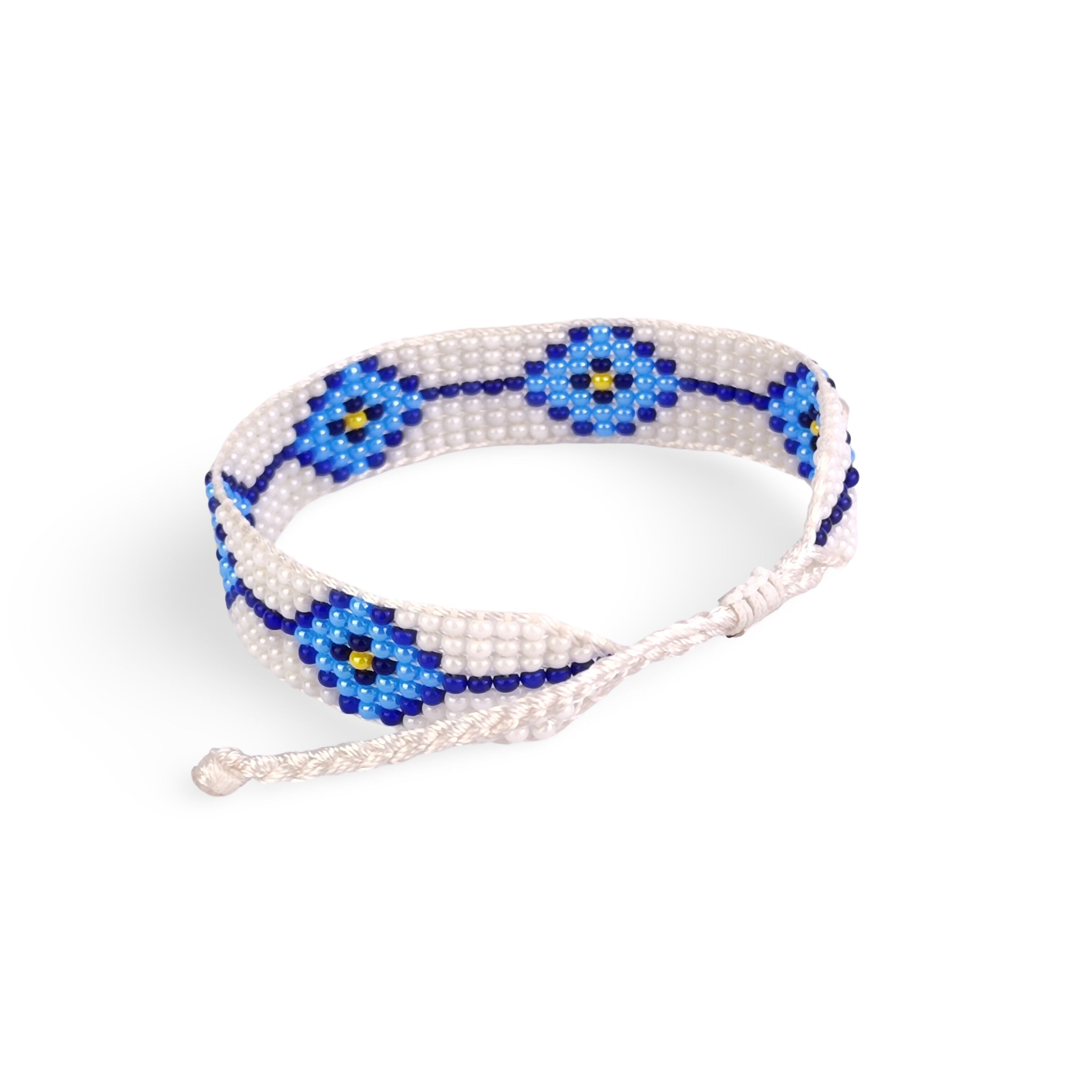 Bead Loom Bracelet - Traditional Evil Eye Motif