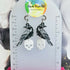 Handmade Ravens And Skull Resin Earrings