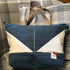 Unique Handcrafted Denim Tote Bag Handbag Made From Upcycled Blue And White Jeans