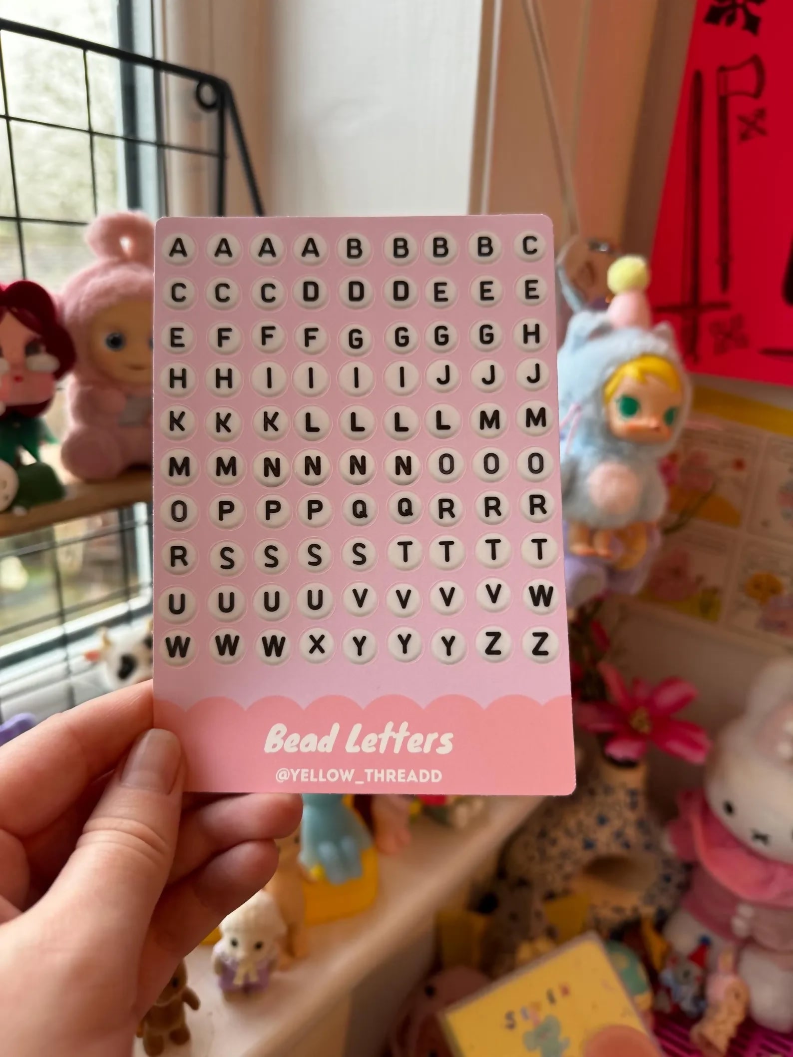 A6 Bead Letters Scrapbook Sticker Sheet
