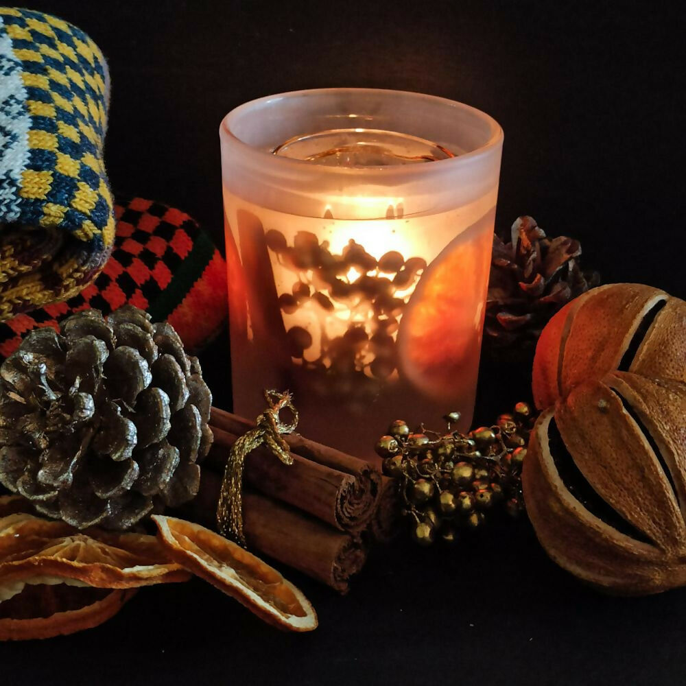 Frosted Orange & Spice Festive Candle