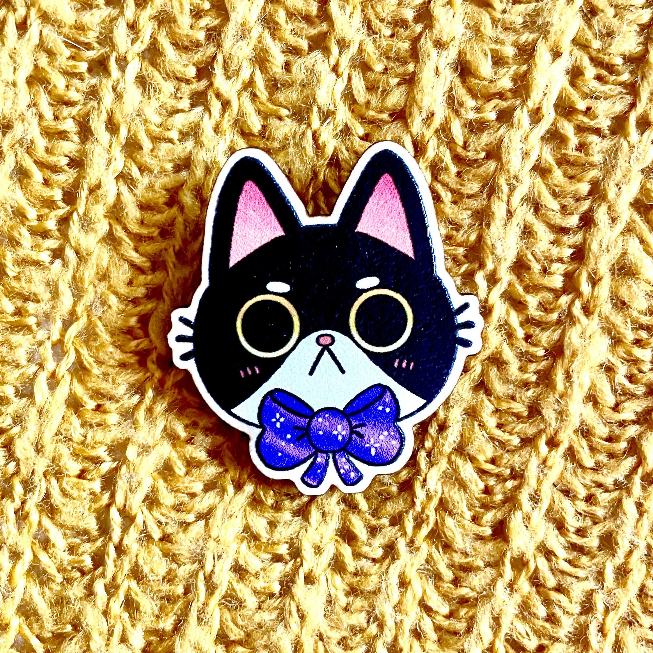 Moody Cat Wooden Pin