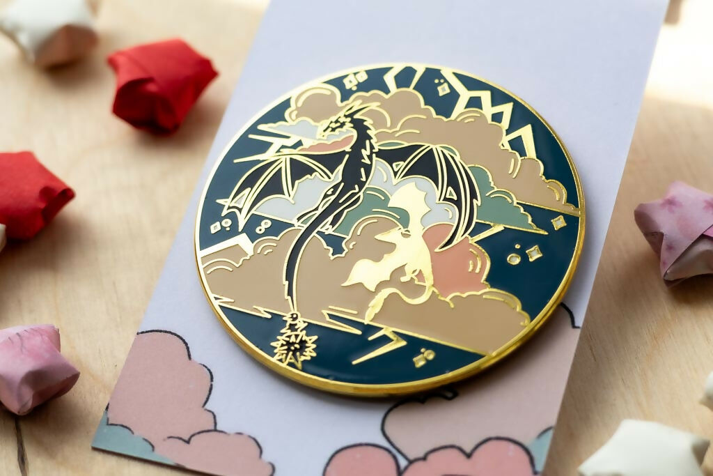 Wings in the Storm Enamel Pin