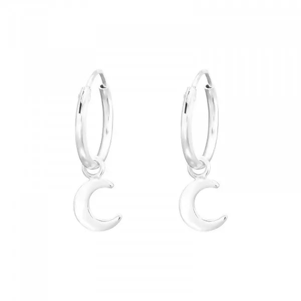 Moon Silver Mini Hoops