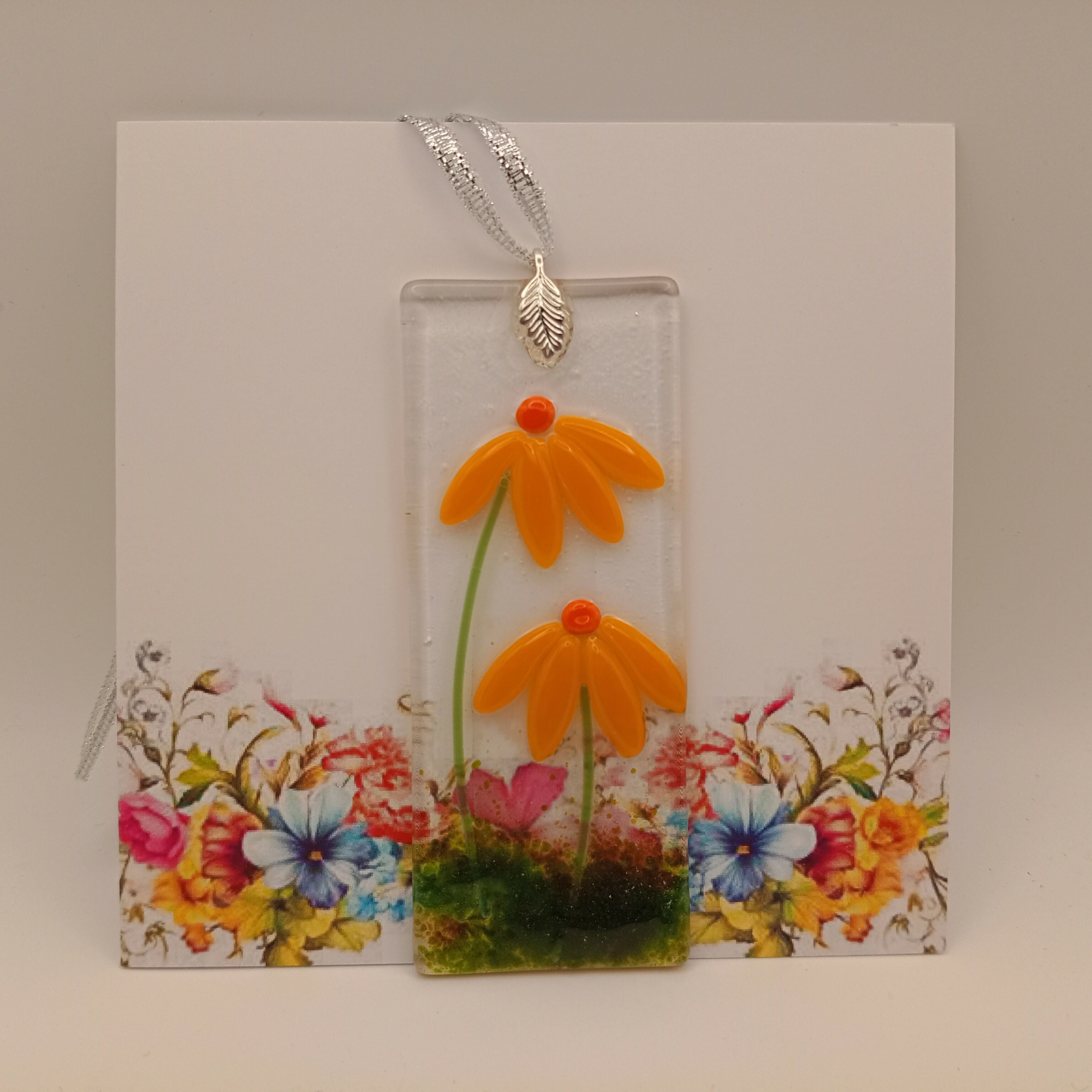 Fused Glass Flower Card