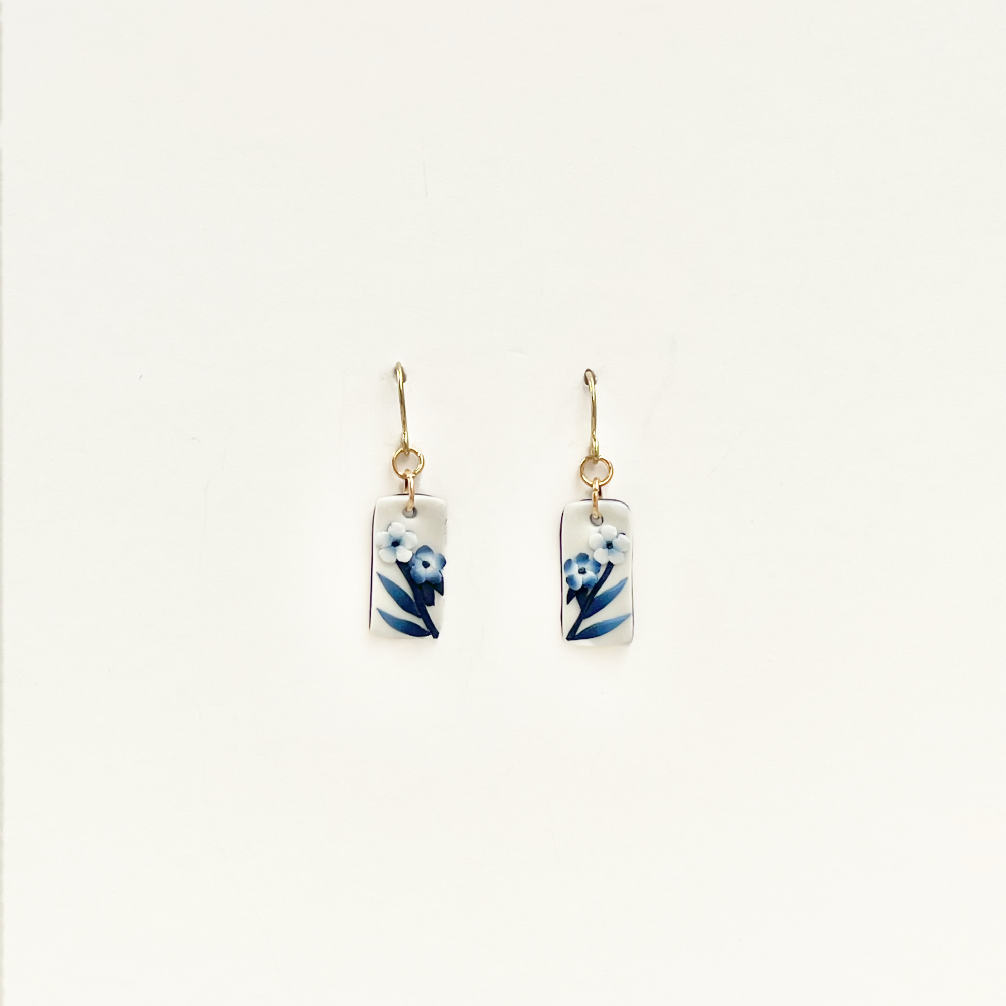 Blue China No. 8 - Handmade Polymer Clay Earrings