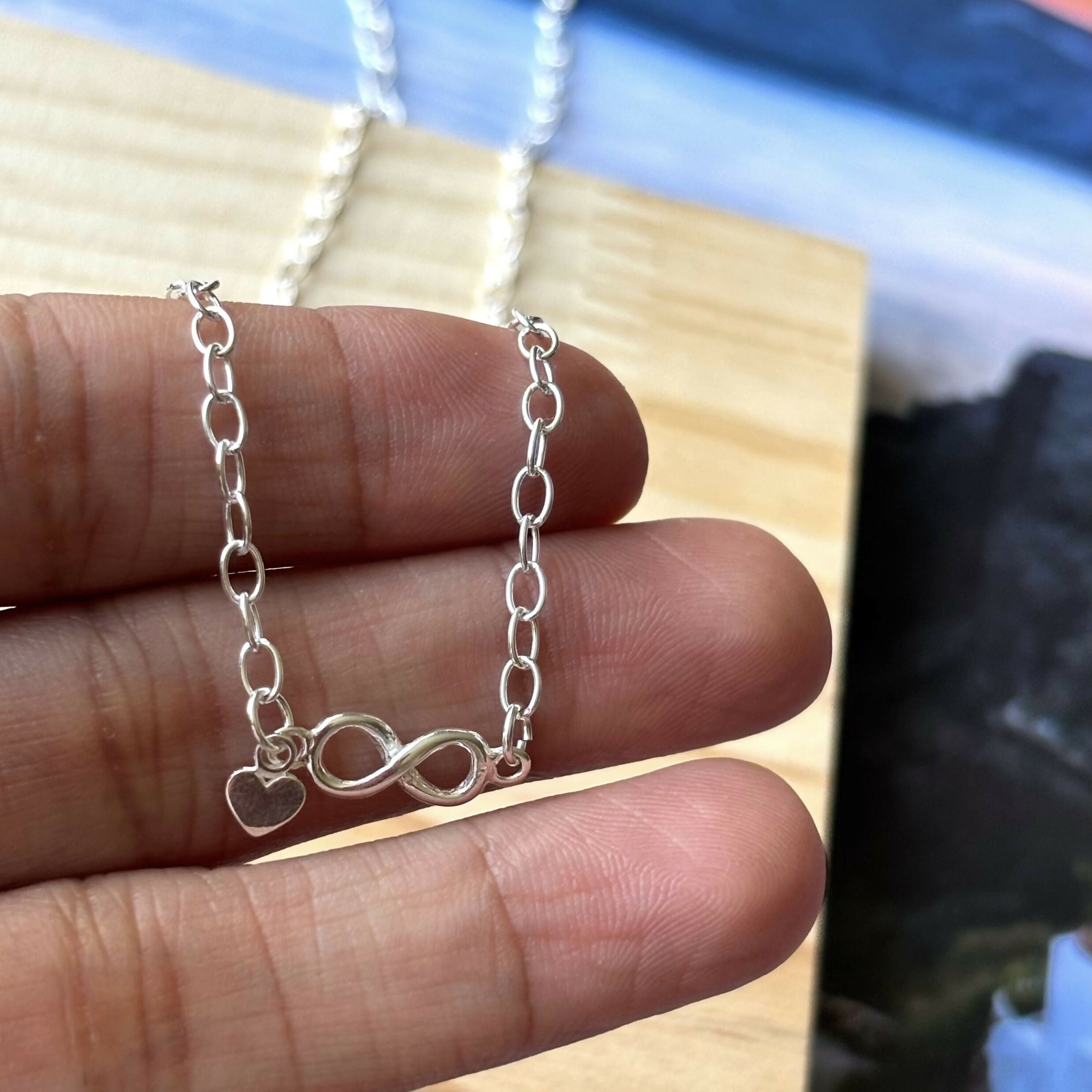 Sterling Silver Infinity Love Necklace