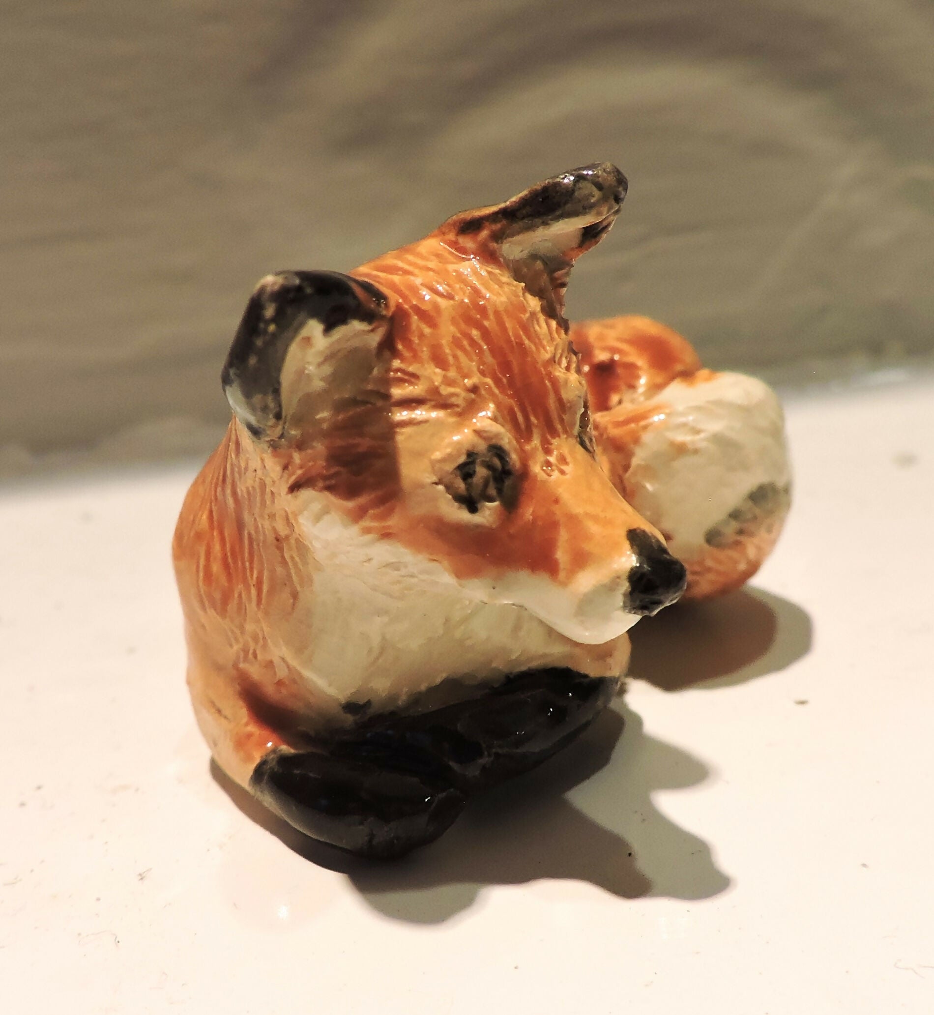 Ceramic Comfy fox sculpture