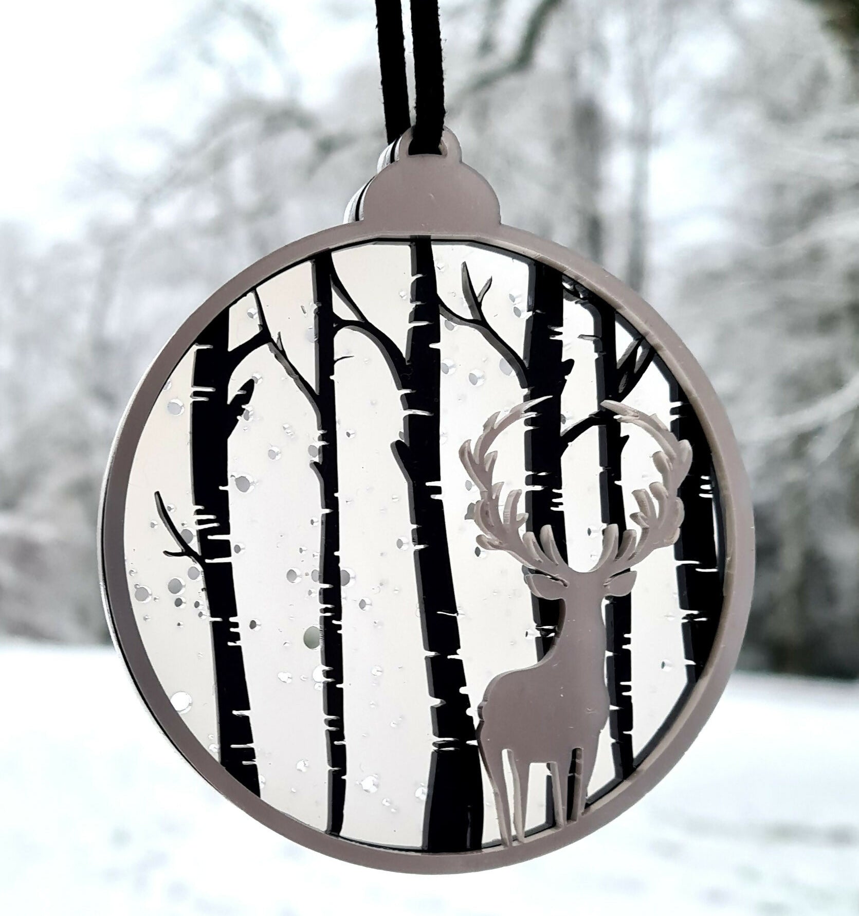 Stag Winter Woodland Bauble