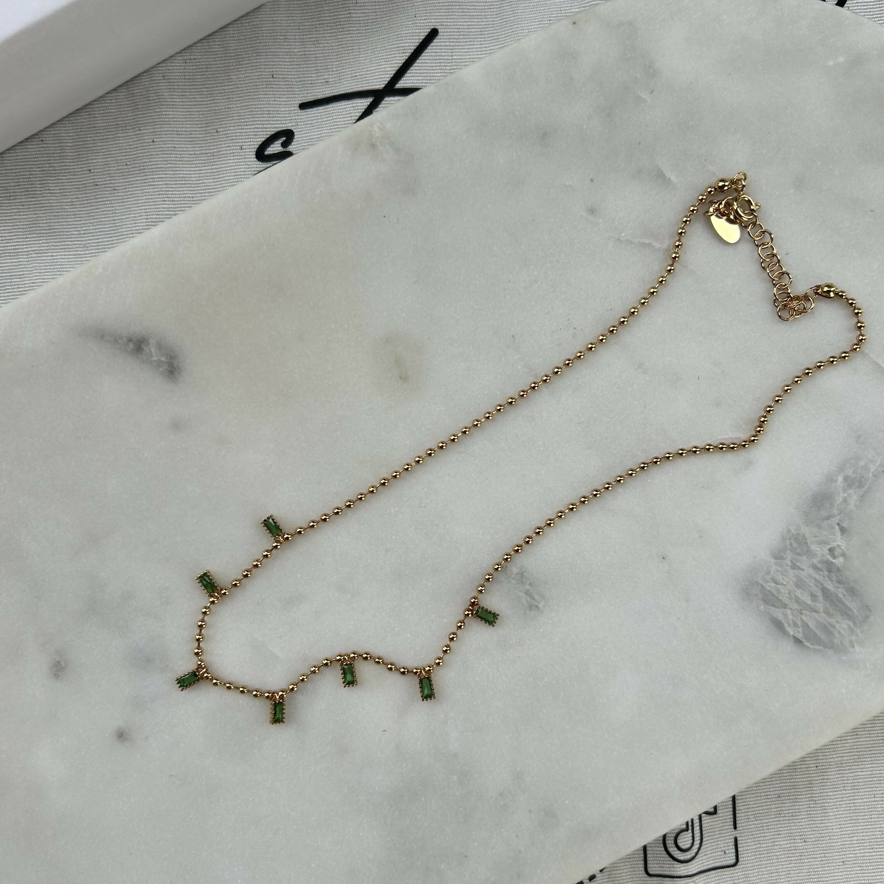 Emerald Isle Ball Chain Necklace