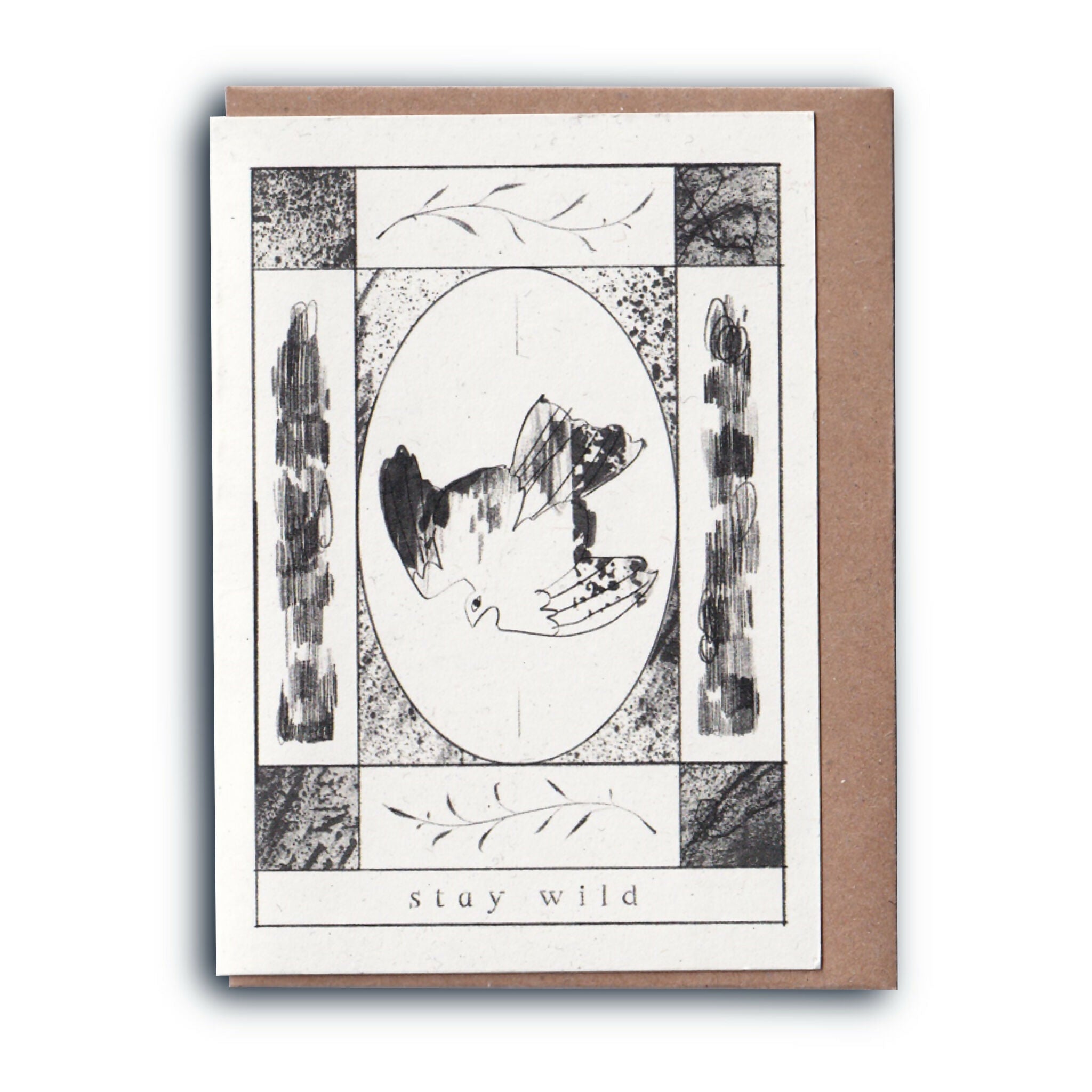 Mini ‘Stay Wild’ Bird Greeting Card