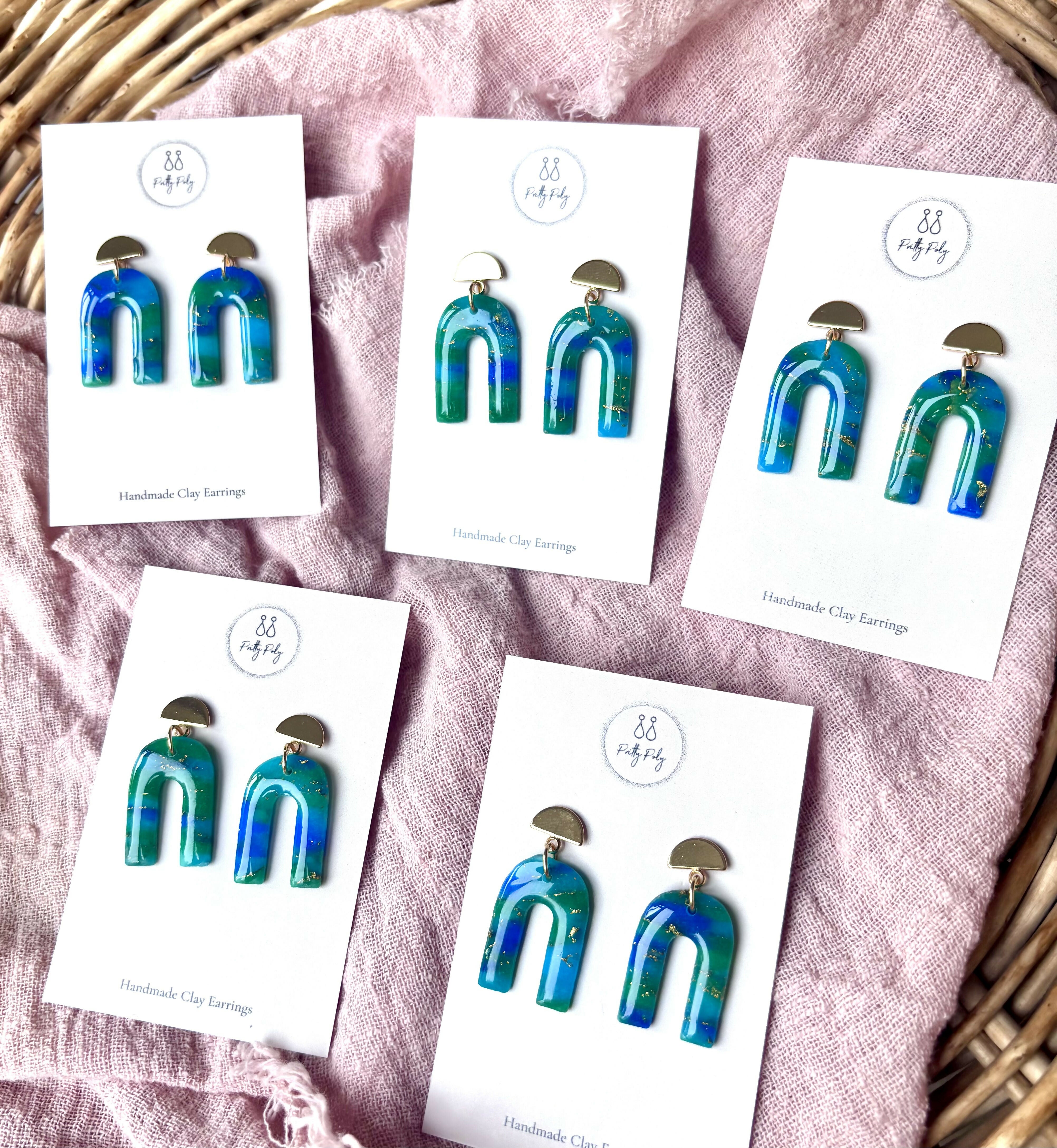 Ocean Dream Collection - Arch Polymer Clay Earrings