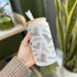 Bat - 16oz Glass Tumbler with Bamboo Lid and Glass Straw