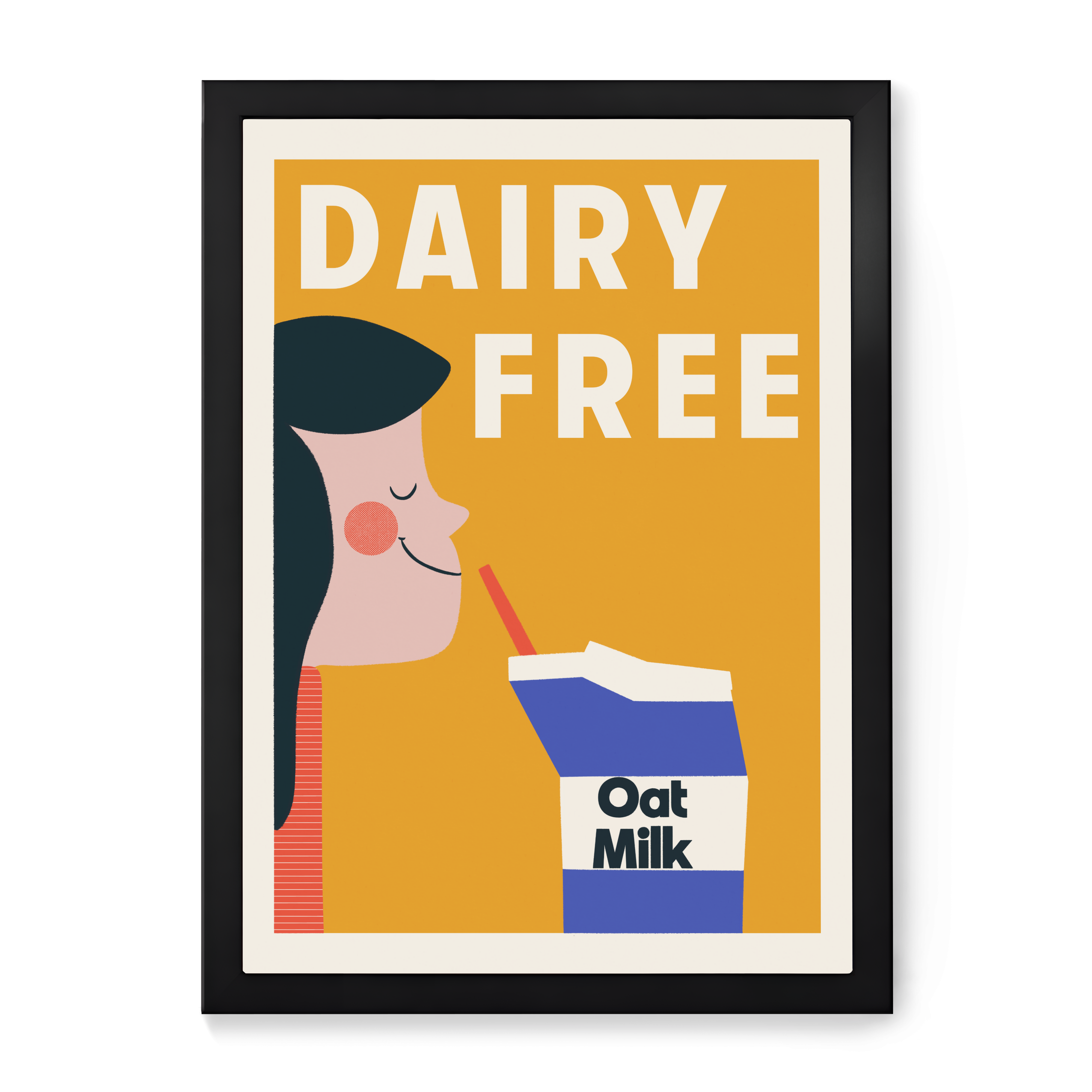 Dairy Free Oat Milk Retro Kitchen Print
