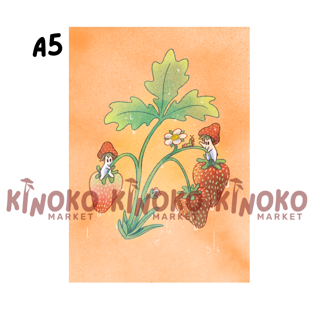 Strawberry Mushroom A5 Print