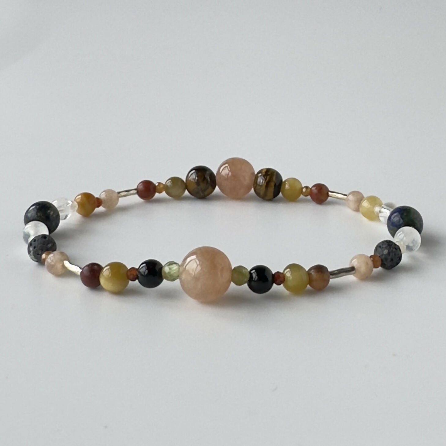 PRESENCE BRACELET | STERLING SILVER BEAD & STONE BRACELET FOR ASSURED MOMENTS
