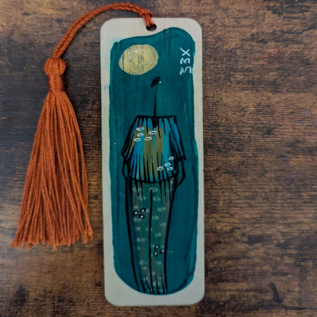 Wooden Hand Painted Bookmark